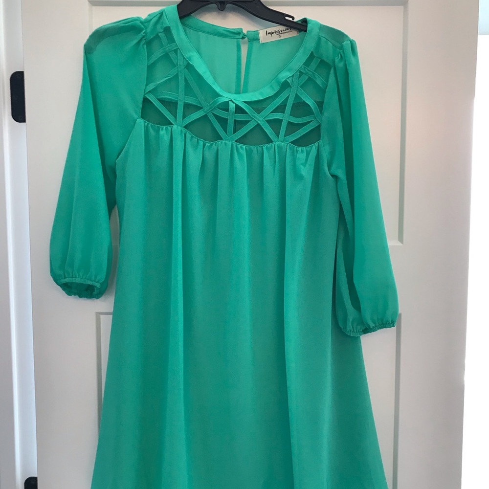 Impressions green geometric dress
